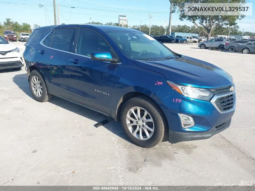 2020 Chevrolet Equinox Fwd Lt 1.5L Turbo VIN: 3GNAXKEV0LL329537 Lot: 40640948