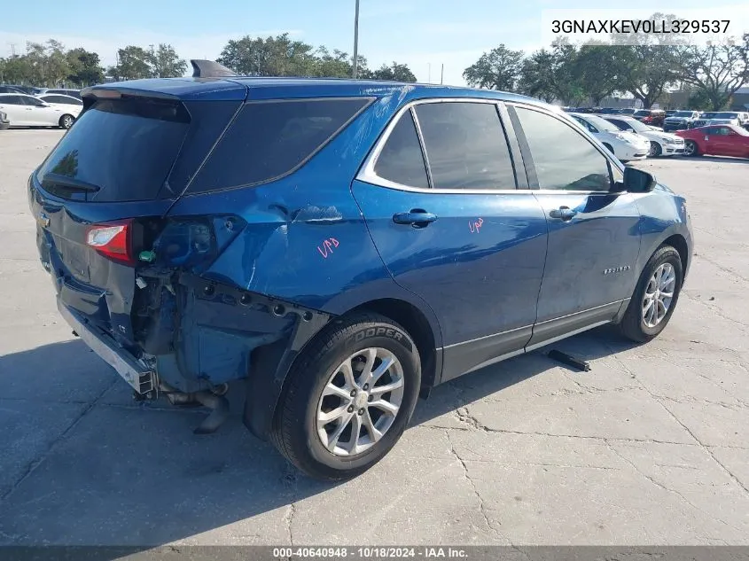 2020 Chevrolet Equinox Fwd Lt 1.5L Turbo VIN: 3GNAXKEV0LL329537 Lot: 40640948