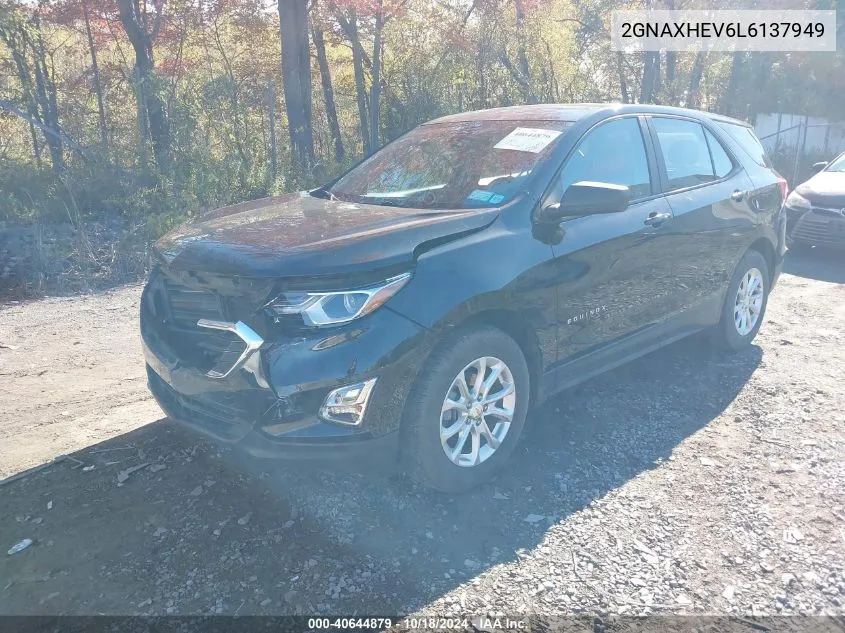 2020 Chevrolet Equinox Fwd Ls VIN: 2GNAXHEV6L6137949 Lot: 40644879