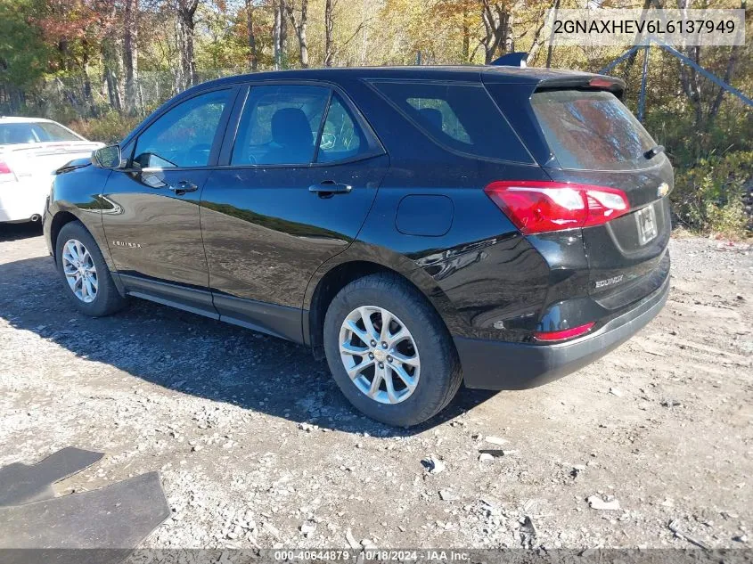 2020 Chevrolet Equinox Fwd Ls VIN: 2GNAXHEV6L6137949 Lot: 40644879