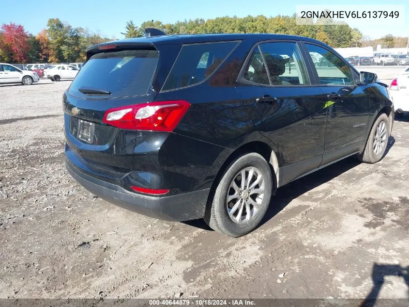 2020 Chevrolet Equinox Fwd Ls VIN: 2GNAXHEV6L6137949 Lot: 40644879