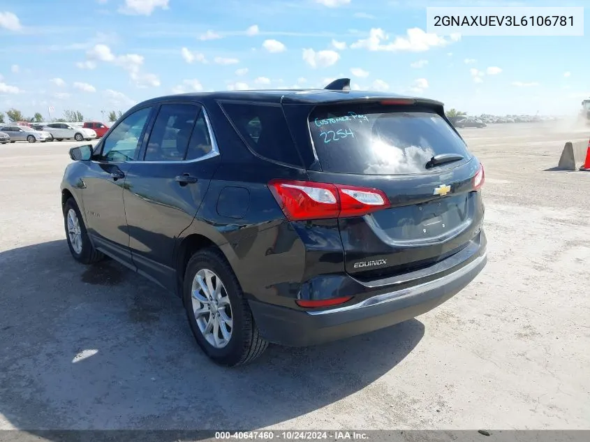 2020 Chevrolet Equinox Awd Lt 1.5L Turbo VIN: 2GNAXUEV3L6106781 Lot: 40647460