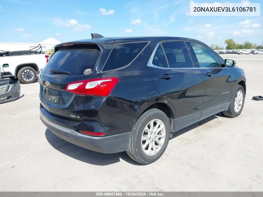 2020 Chevrolet Equinox Awd Lt 1.5L Turbo VIN: 2GNAXUEV3L6106781 Lot: 40647460