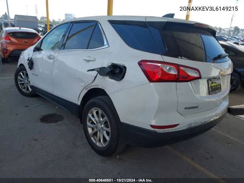 2020 Chevrolet Equinox Lt VIN: 2GNAXKEV3L6149215 Lot: 40648551