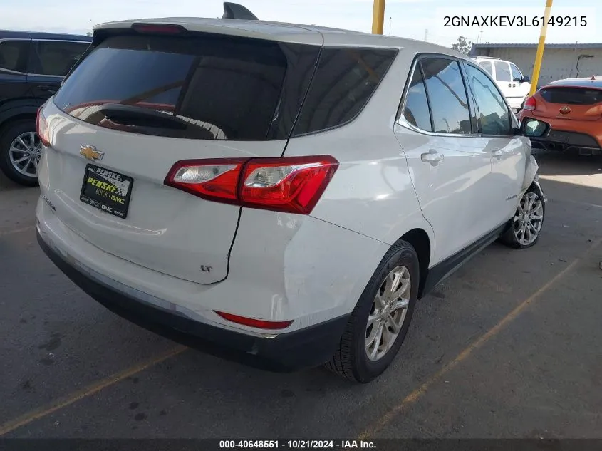 2020 Chevrolet Equinox Lt VIN: 2GNAXKEV3L6149215 Lot: 40648551