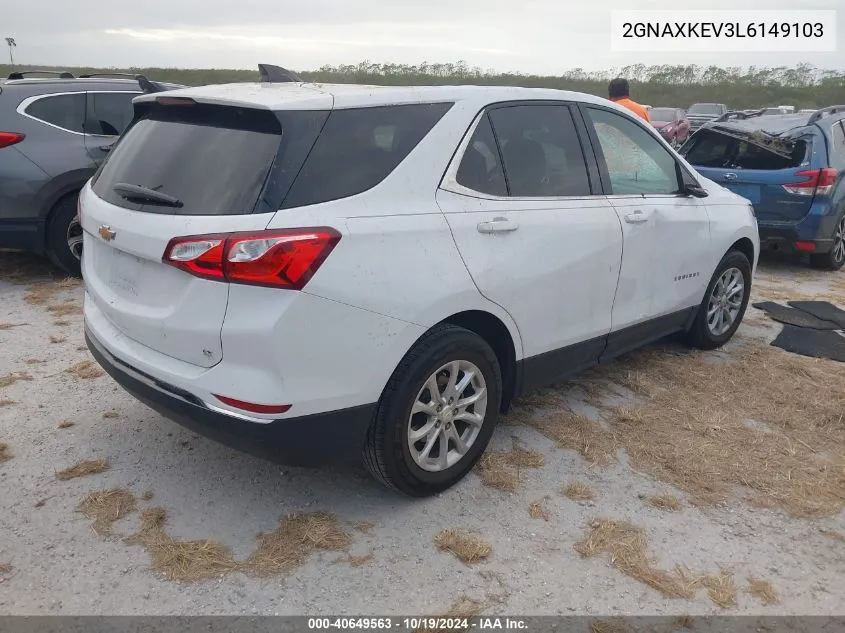 2020 Chevrolet Equinox Fwd Lt 1.5L Turbo VIN: 2GNAXKEV3L6149103 Lot: 40649563