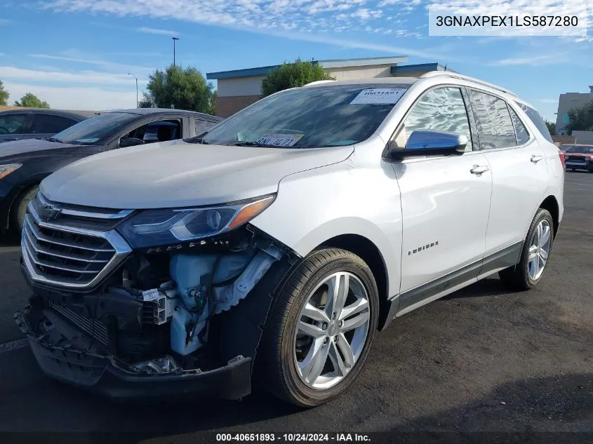 2020 Chevrolet Equinox Fwd Premier 2.0L Turbo VIN: 3GNAXPEX1LS587280 Lot: 40651893