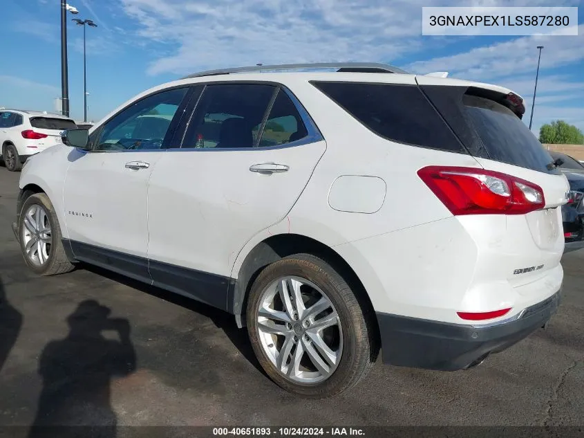 2020 Chevrolet Equinox Fwd Premier 2.0L Turbo VIN: 3GNAXPEX1LS587280 Lot: 40651893