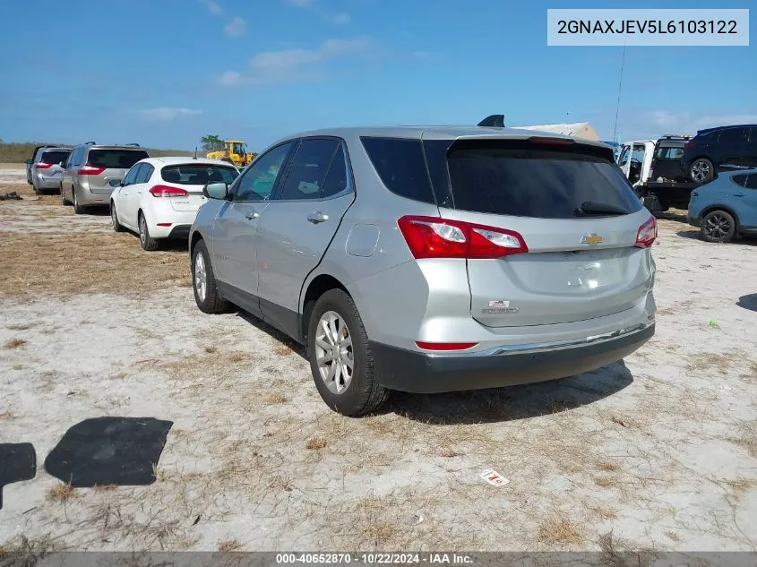 2020 Chevrolet Equinox Fwd 2Fl VIN: 2GNAXJEV5L6103122 Lot: 40652870