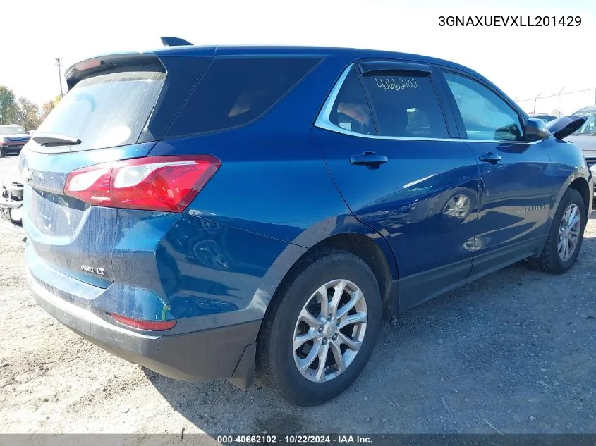 2020 Chevrolet Equinox Awd Lt 1.5L Turbo VIN: 3GNAXUEVXLL201429 Lot: 40662102