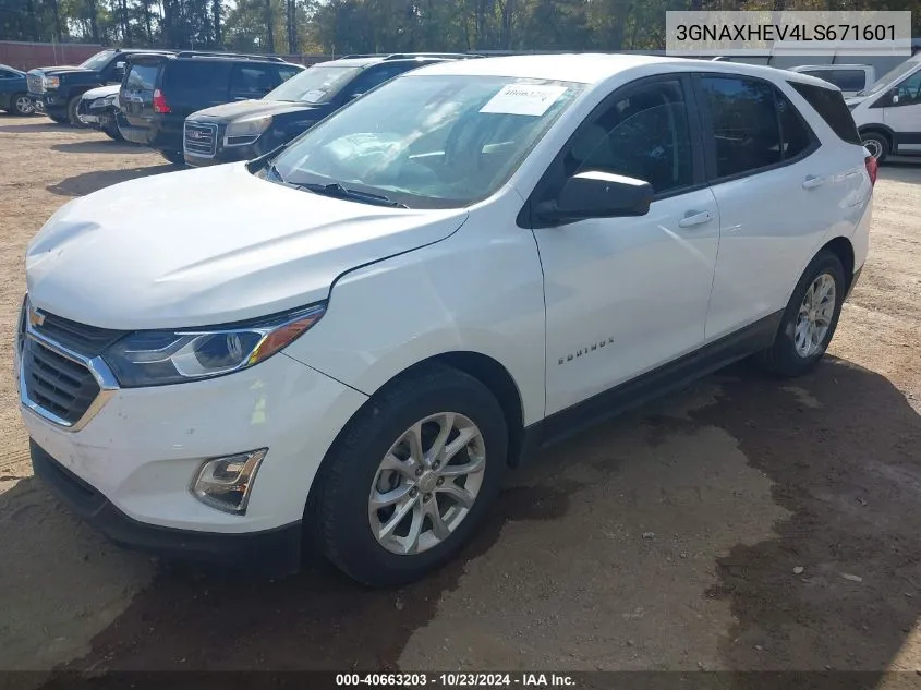 2020 Chevrolet Equinox Fwd Ls VIN: 3GNAXHEV4LS671601 Lot: 40663203