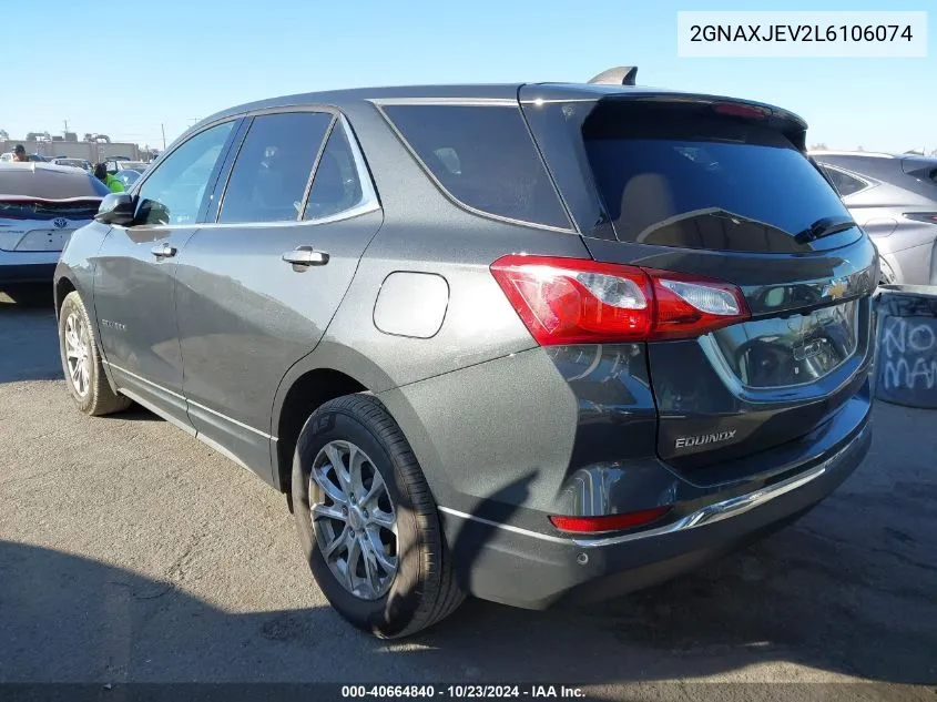 2020 Chevrolet Equinox Fwd 2Fl VIN: 2GNAXJEV2L6106074 Lot: 40664840