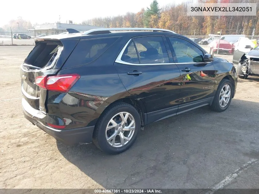 2020 Chevrolet Equinox Awd Lt 2.0L Turbo VIN: 3GNAXVEX2LL342051 Lot: 40667381