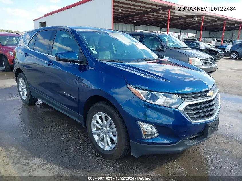 2020 Chevrolet Equinox Fwd Lt 1.5L Turbo VIN: 2GNAXKEV1L6122434 Lot: 40671829