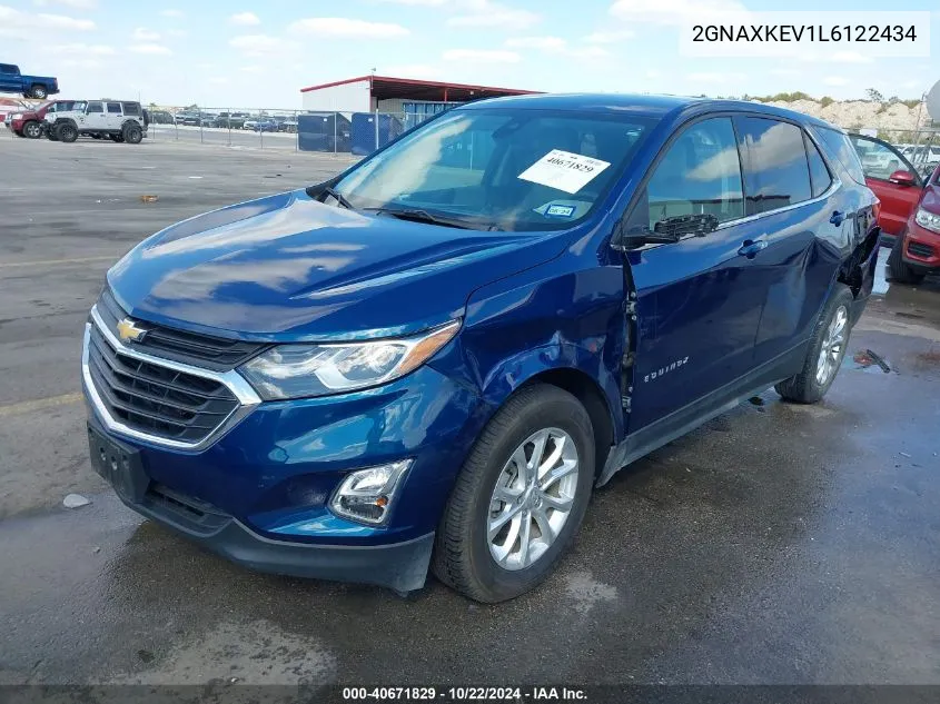 2020 Chevrolet Equinox Fwd Lt 1.5L Turbo VIN: 2GNAXKEV1L6122434 Lot: 40671829