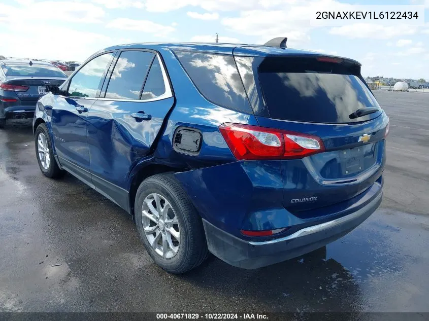 2020 Chevrolet Equinox Fwd Lt 1.5L Turbo VIN: 2GNAXKEV1L6122434 Lot: 40671829