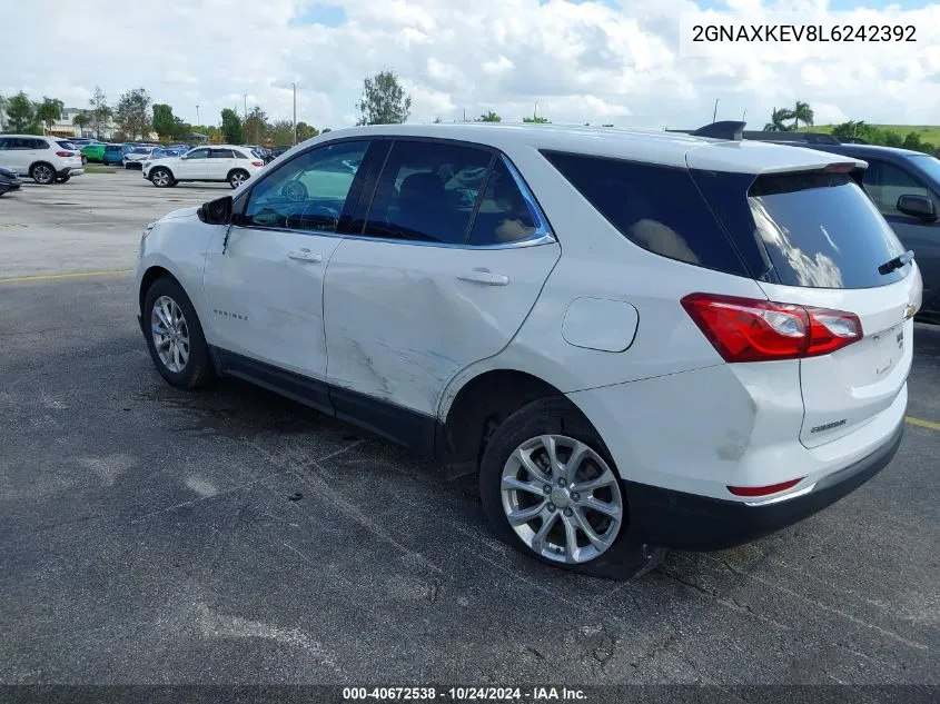 2020 Chevrolet Equinox Fwd Lt 1.5L Turbo VIN: 2GNAXKEV8L6242392 Lot: 40672538