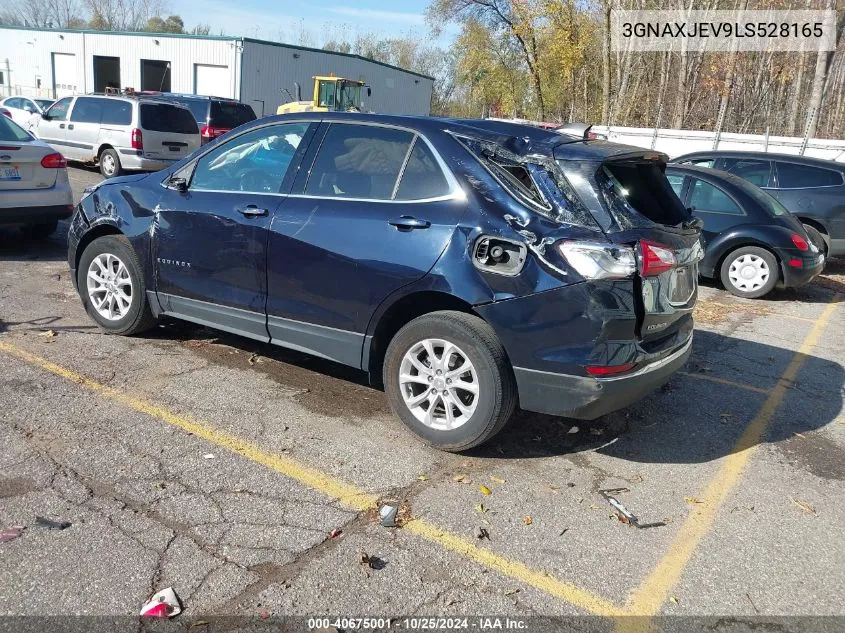 2020 Chevrolet Equinox Fwd 2Fl VIN: 3GNAXJEV9LS528165 Lot: 40675001