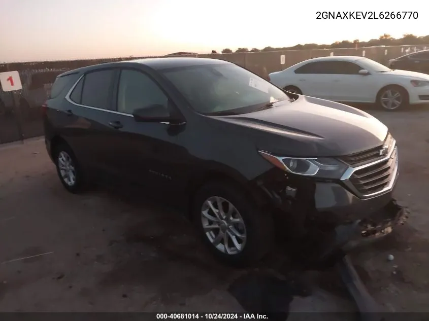 2020 Chevrolet Equinox Fwd Lt 1.5L Turbo VIN: 2GNAXKEV2L6266770 Lot: 40681014