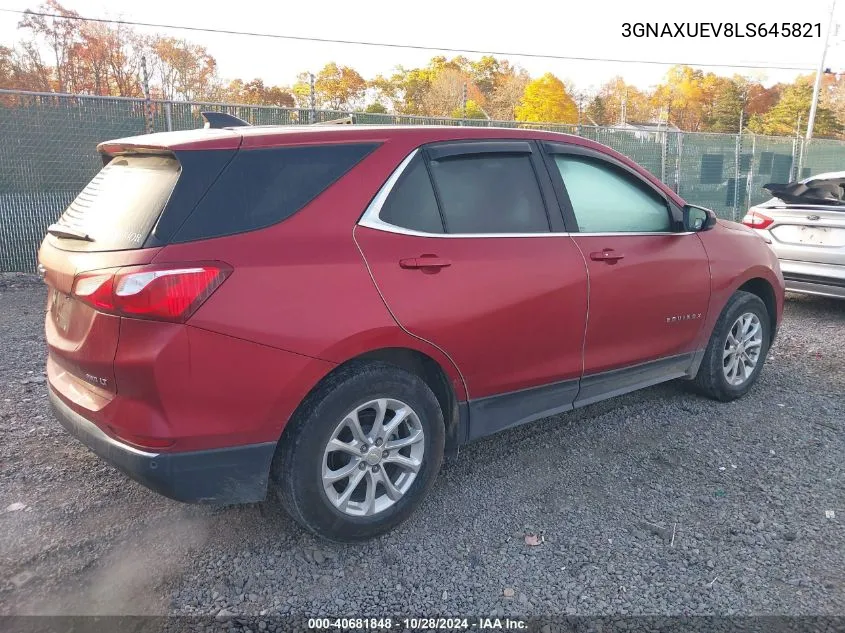 2020 Chevrolet Equinox Awd Lt 1.5L Turbo VIN: 3GNAXUEV8LS645821 Lot: 40681848