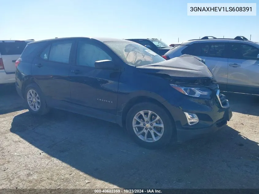 2020 Chevrolet Equinox Fwd Ls VIN: 3GNAXHEV1LS608391 Lot: 40682359