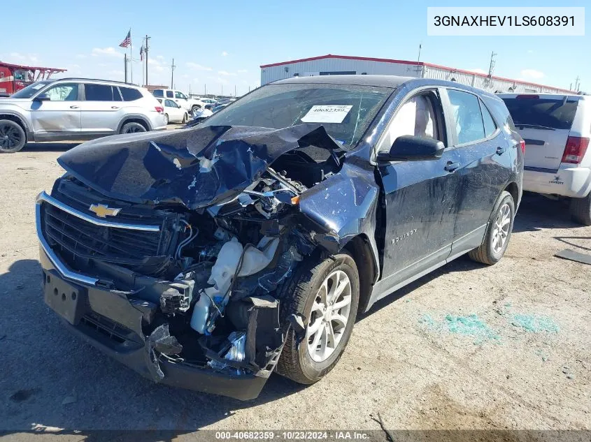 2020 Chevrolet Equinox Fwd Ls VIN: 3GNAXHEV1LS608391 Lot: 40682359