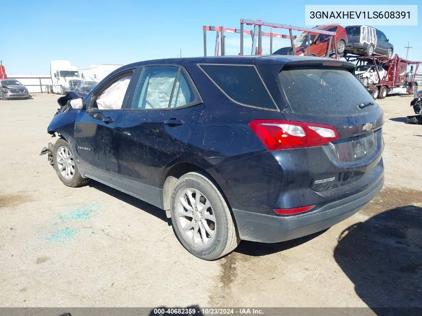 2020 Chevrolet Equinox Fwd Ls VIN: 3GNAXHEV1LS608391 Lot: 40682359