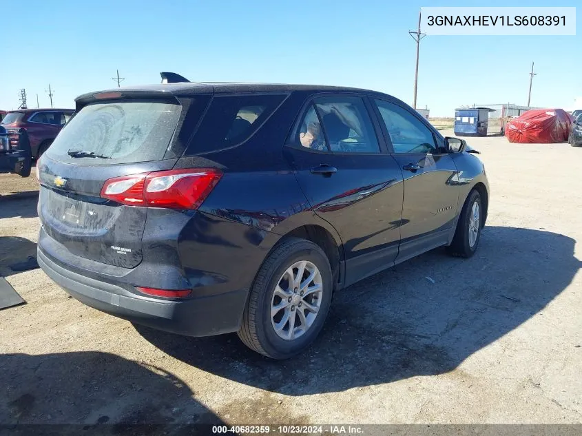 2020 Chevrolet Equinox Fwd Ls VIN: 3GNAXHEV1LS608391 Lot: 40682359