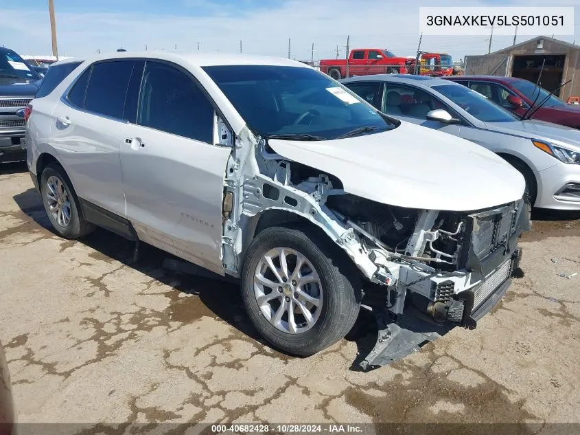 2020 Chevrolet Equinox Fwd Lt 1.5L Turbo VIN: 3GNAXKEV5LS501051 Lot: 40682428