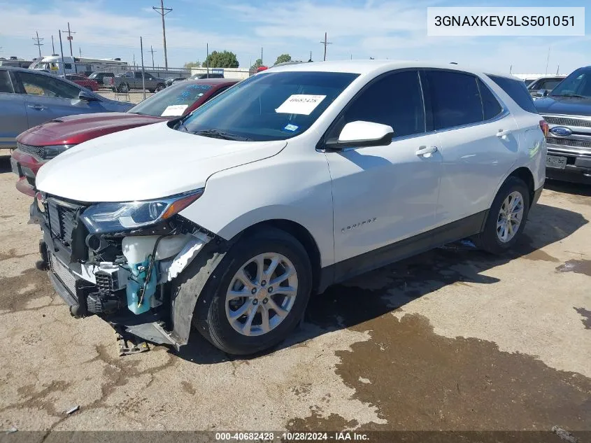 2020 Chevrolet Equinox Fwd Lt 1.5L Turbo VIN: 3GNAXKEV5LS501051 Lot: 40682428