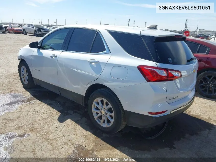 2020 Chevrolet Equinox Fwd Lt 1.5L Turbo VIN: 3GNAXKEV5LS501051 Lot: 40682428