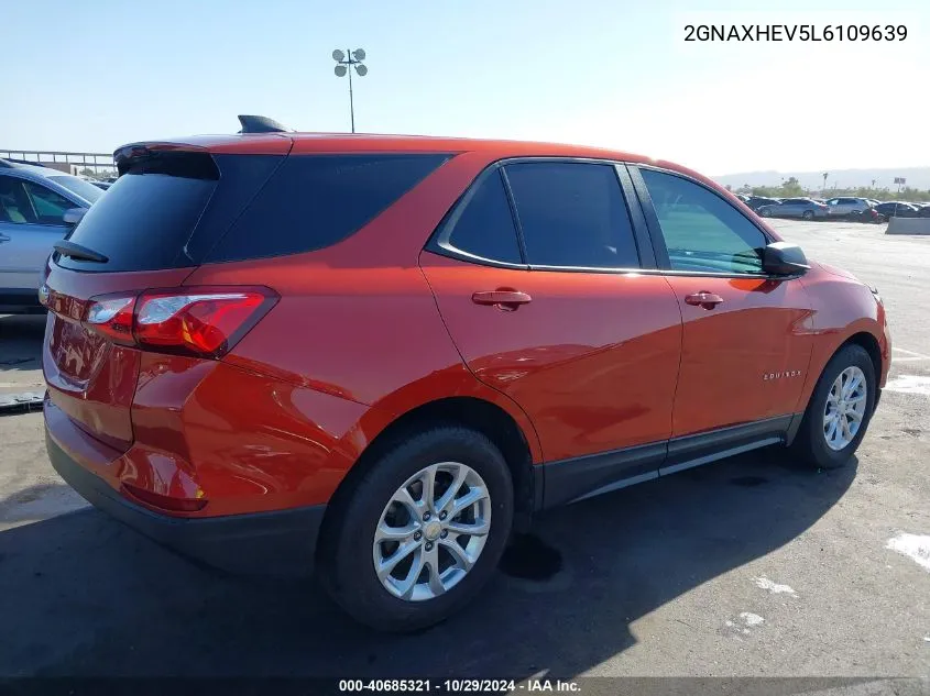 2020 Chevrolet Equinox Fwd Ls VIN: 2GNAXHEV5L6109639 Lot: 40685321