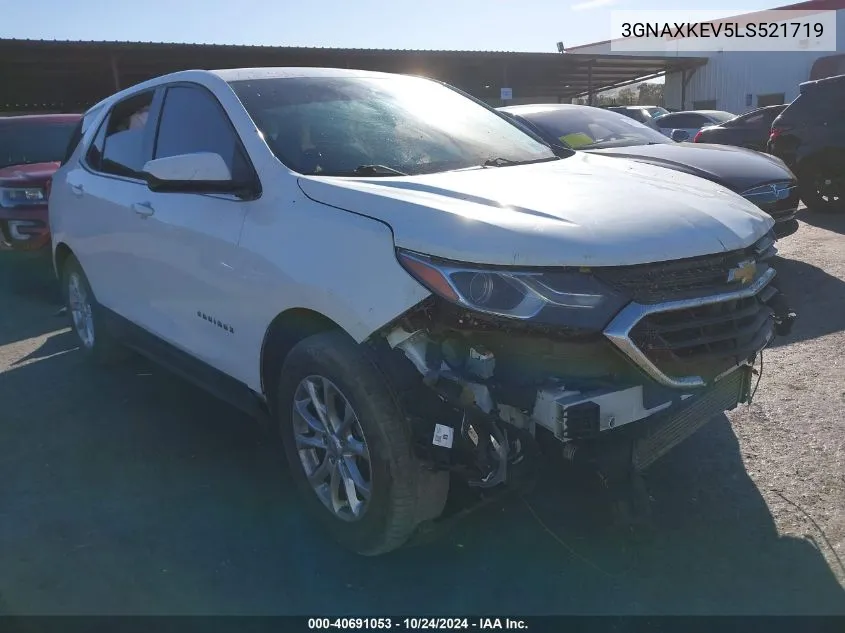 2020 Chevrolet Equinox Fwd Lt 1.5L Turbo VIN: 3GNAXKEV5LS521719 Lot: 40691053