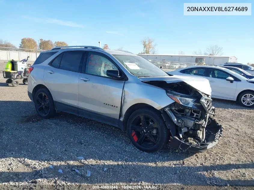 2020 Chevrolet Equinox Awd Premier 1.5L Turbo VIN: 2GNAXXEV8L6274689 Lot: 40693848