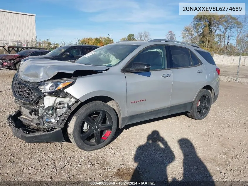 2020 Chevrolet Equinox Awd Premier 1.5L Turbo VIN: 2GNAXXEV8L6274689 Lot: 40693848