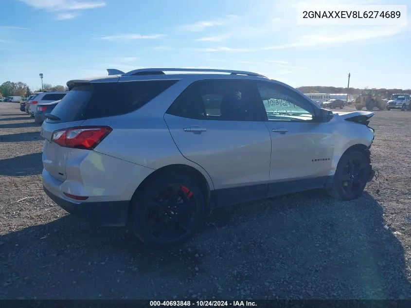 2020 Chevrolet Equinox Awd Premier 1.5L Turbo VIN: 2GNAXXEV8L6274689 Lot: 40693848