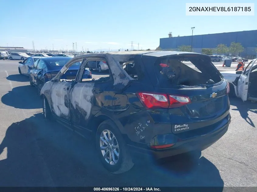 2020 Chevrolet Equinox Fwd Ls VIN: 2GNAXHEV8L6187185 Lot: 40696326