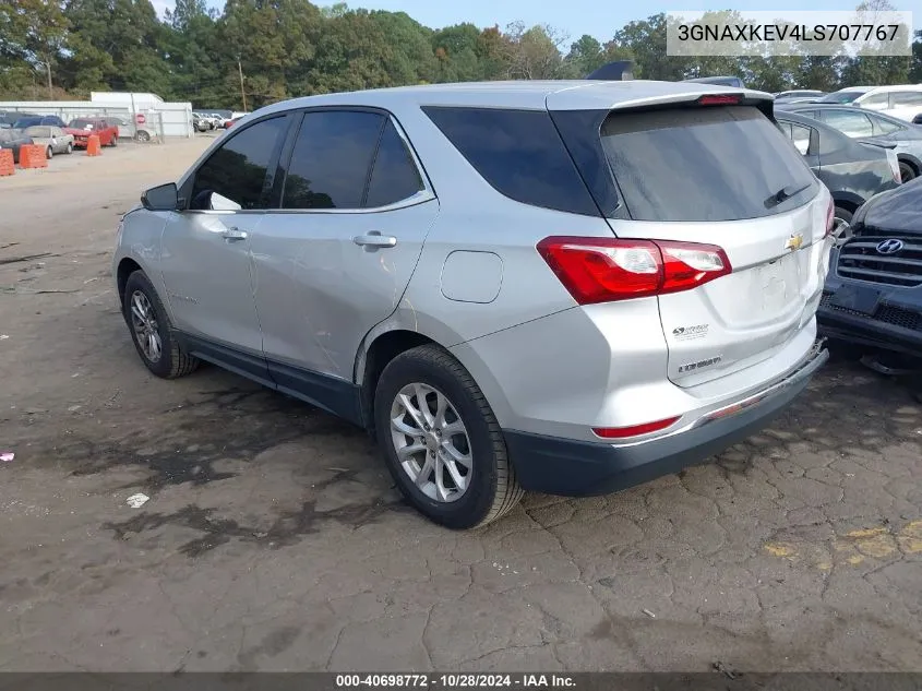 2020 Chevrolet Equinox Fwd Lt 1.5L Turbo VIN: 3GNAXKEV4LS707767 Lot: 40698772