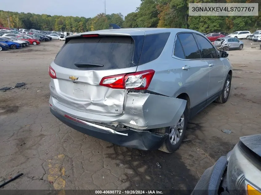 2020 Chevrolet Equinox Fwd Lt 1.5L Turbo VIN: 3GNAXKEV4LS707767 Lot: 40698772