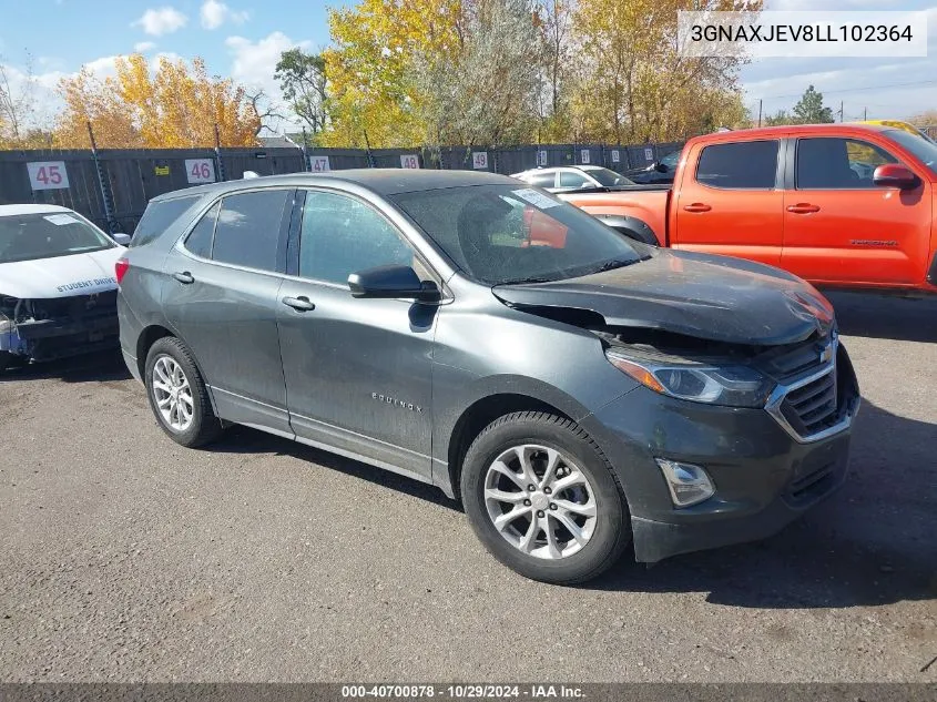 2020 Chevrolet Equinox Fwd 2Fl VIN: 3GNAXJEV8LL102364 Lot: 40700878