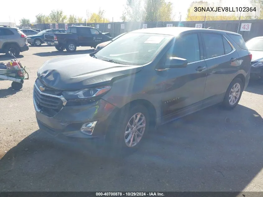 2020 Chevrolet Equinox Fwd 2Fl VIN: 3GNAXJEV8LL102364 Lot: 40700878