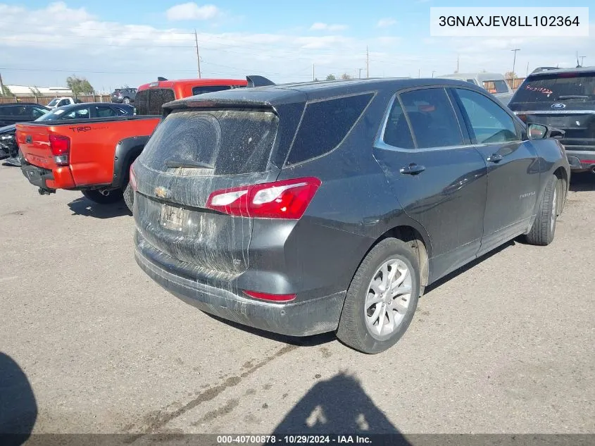 2020 Chevrolet Equinox Fwd 2Fl VIN: 3GNAXJEV8LL102364 Lot: 40700878