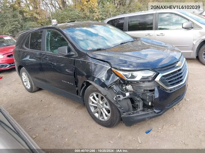 2020 Chevrolet Equinox Fwd Ls VIN: 2GNAXHEV1L6102039 Lot: 40701266