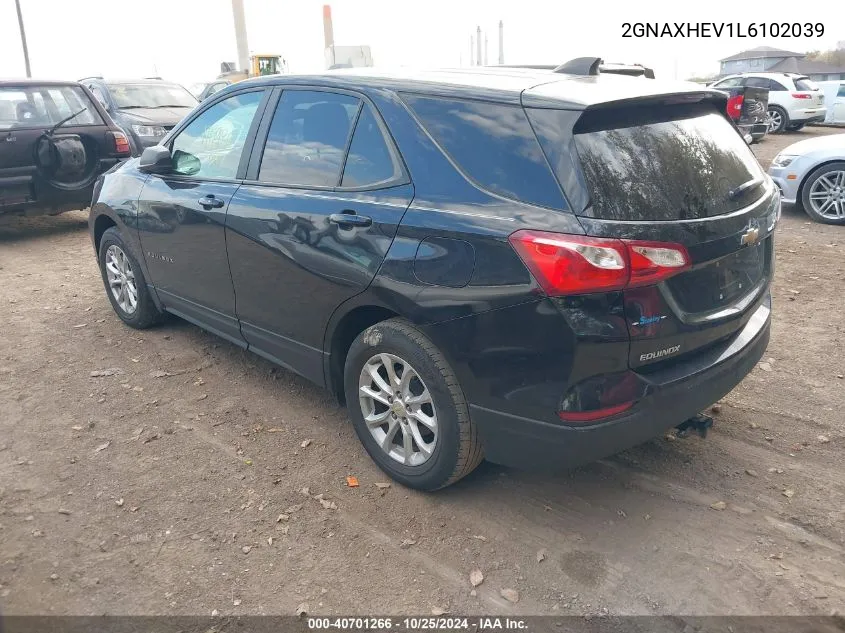 2020 Chevrolet Equinox Fwd Ls VIN: 2GNAXHEV1L6102039 Lot: 40701266