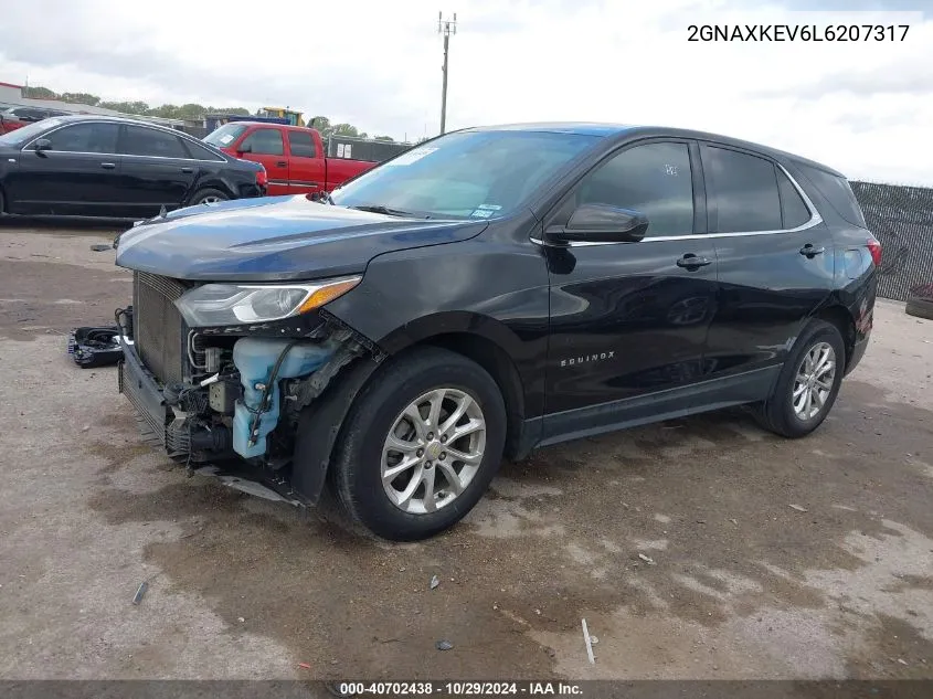 2020 Chevrolet Equinox Fwd Lt 1.5L Turbo VIN: 2GNAXKEV6L6207317 Lot: 40702438