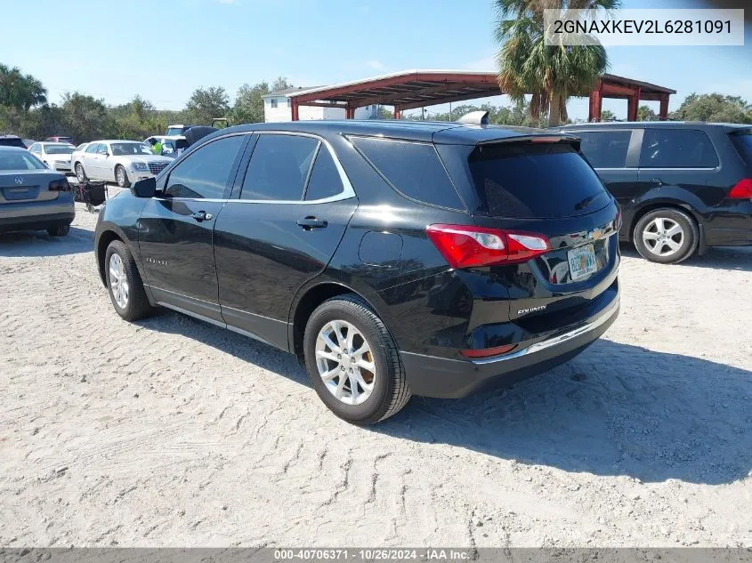 2020 Chevrolet Equinox Fwd Lt 1.5L Turbo VIN: 2GNAXKEV2L6281091 Lot: 40706371