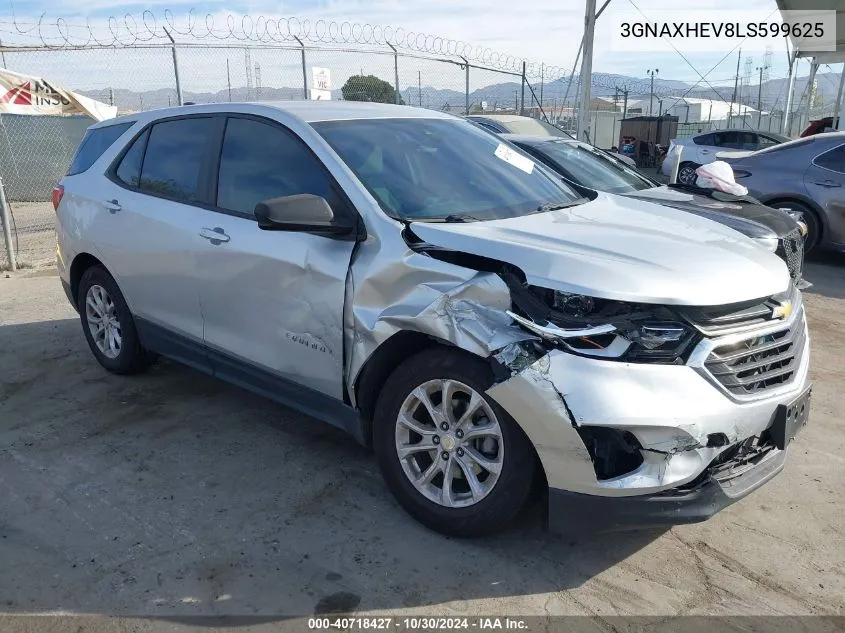 2020 Chevrolet Equinox Fwd Ls VIN: 3GNAXHEV8LS599625 Lot: 40718427