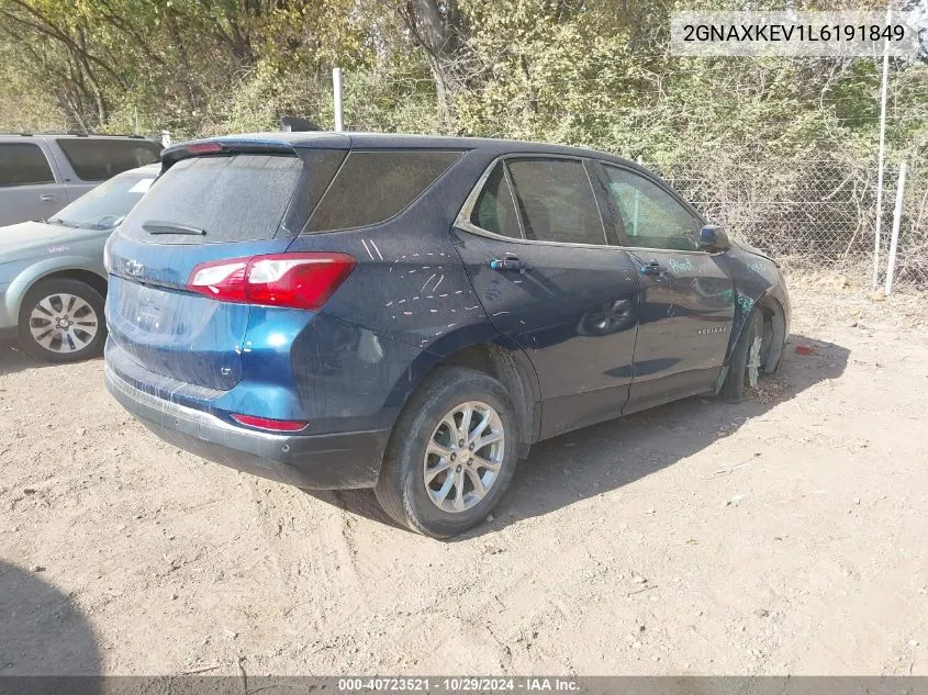 2020 Chevrolet Equinox Fwd Lt 1.5L Turbo VIN: 2GNAXKEV1L6191849 Lot: 40723521