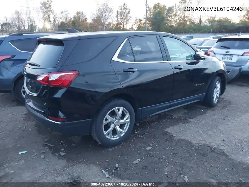 2020 Chevrolet Equinox Fwd Lt 1.5L Turbo VIN: 2GNAXKEV3L6104243 Lot: 40723667