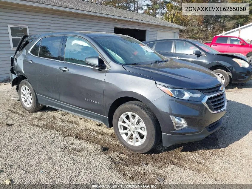 2020 Chevrolet Equinox Fwd Lt 1.5L Turbo VIN: 2GNAXKEVXL6265060 Lot: 40726824